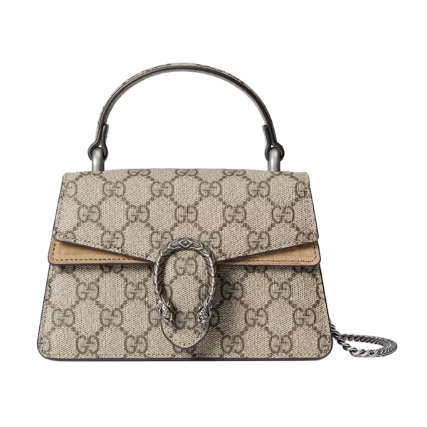 Gucci Dionysus mini top handle bag beige and ebony supreme Detail 2