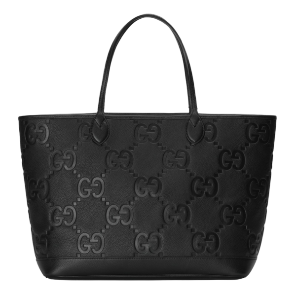 Gucci Jumbo GG large tote bag black leather Detail 2