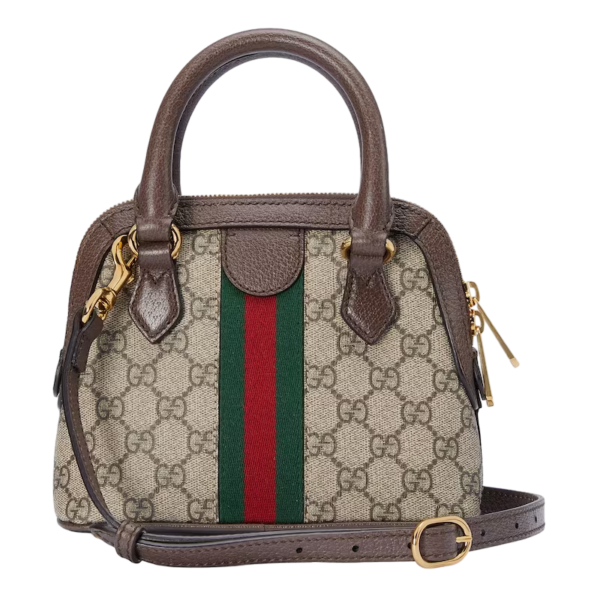 Gucci Ophidia GG mini top handle bag beige and ebony canvas Detail 7