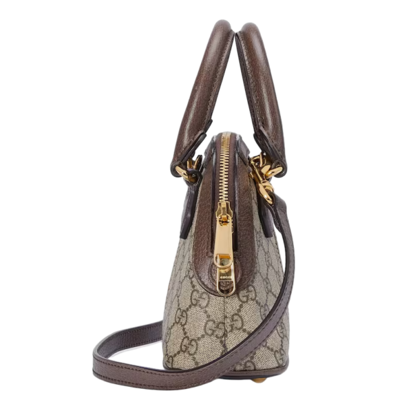 Gucci Ophidia GG mini top handle bag beige and ebony canvas Detail 8