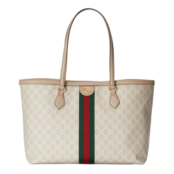 Gucci Ophidia medium GG tote beige and white canvas Detail 2