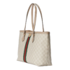 Gucci Ophidia medium GG tote beige and white canvas Detail 3