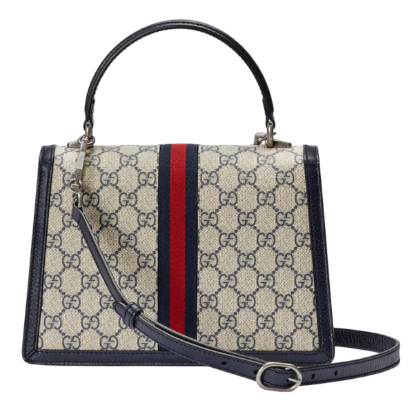 Gucci Ophidia small GG top handle bag beige and blue supreme Detail 7