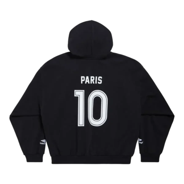 BALENCIAGA PARIS SOCCER ZIP UP HOODIE MEDIUM FIT IN BLACK WHITE (5)