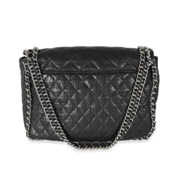 CHANEL BLACK LAMBSKIN MAXI CLASSIC SINGLE FLAP BAG (2)