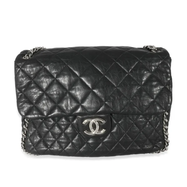 CHANEL BLACK LAMBSKIN MAXI CLASSIC SINGLE FLAP BAG