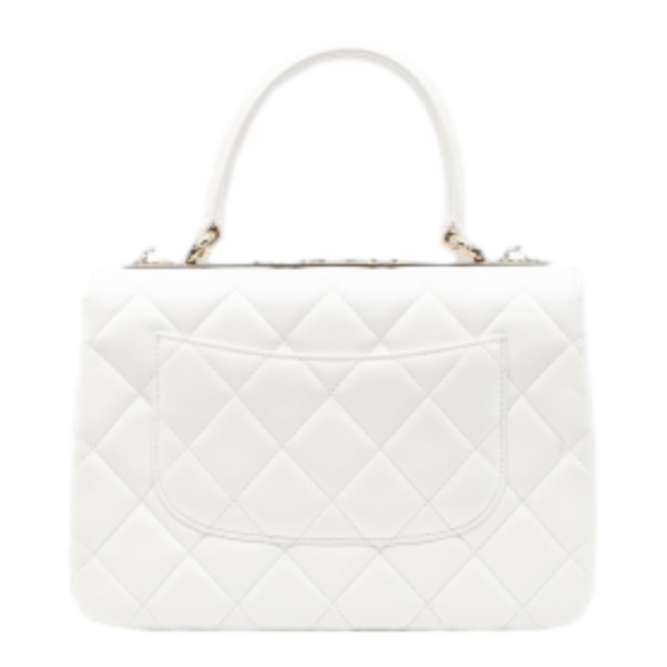 Chanel CC Trendy White Limited Edition Lambskin Small For Sale 2 (1)