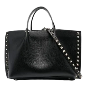 VALENTINO GARAVANI ROCKSTUD TOTE BAG BLACK (3)