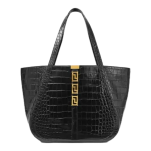 VERSACE CROC EFFECT GRECA GODDESS LARGE TOTE BAG