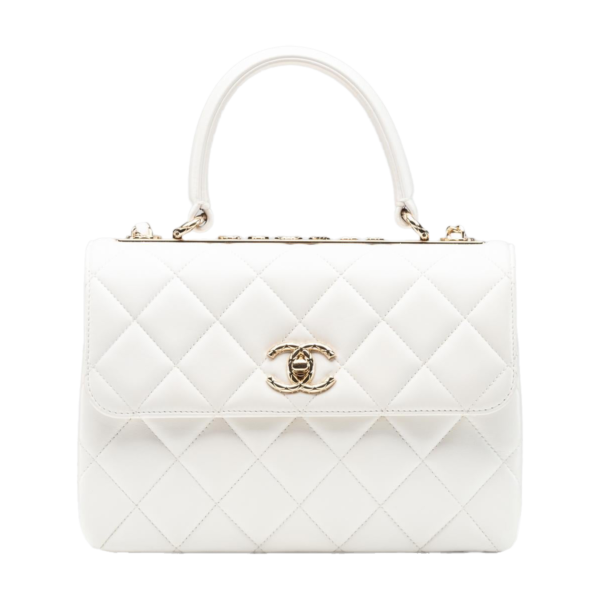 Women's or Men's Chanel CC Trendy White Limited Edition Lambskin Small For Sal (1) (1)